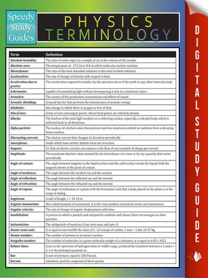 Physics Terminology - ebook